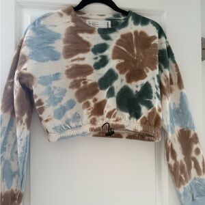 RSQ Green and Cream Tie-Dye Top